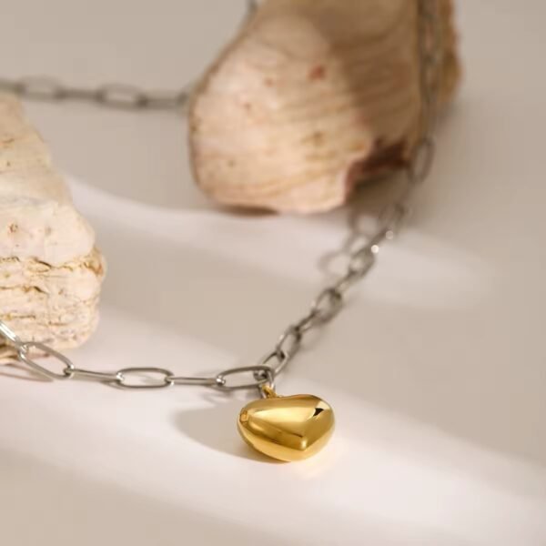 Tera Two-Toned Heart Necklace CGN06