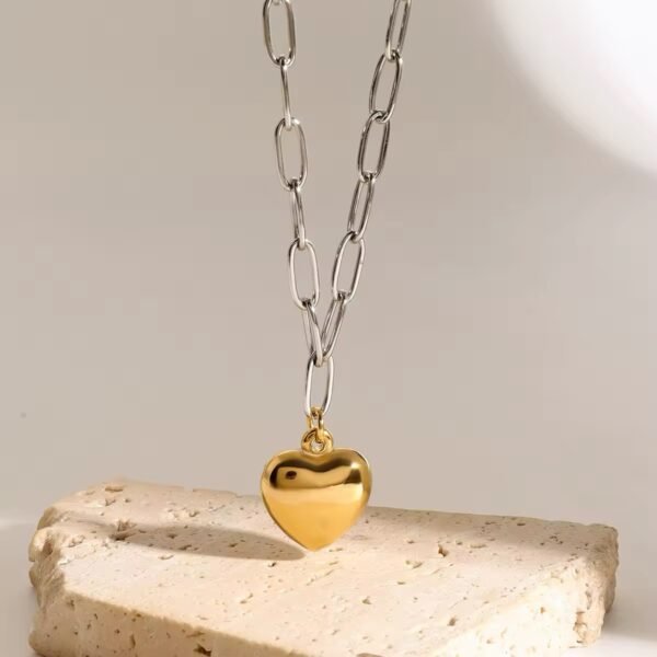 Tera Two-Toned Heart Necklace CGN06