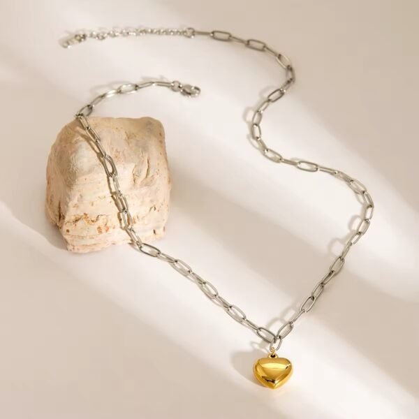 Tera Two-Toned Heart Necklace