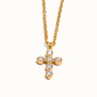 Dainty Sparkly Cross Necklace