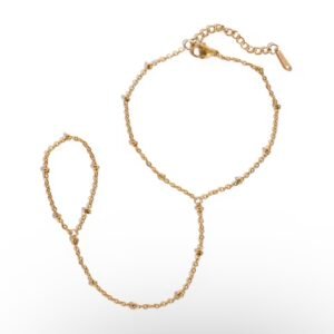 Simple Stylish Bead Chain Finger Bracelet