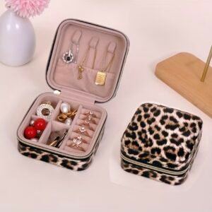 Leopard Print Travel Mini Jewelry Case