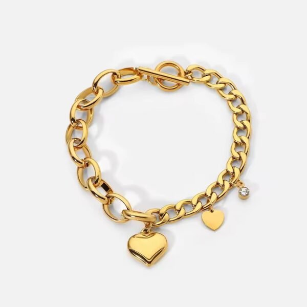 New Heart Charm Chain Bracelet CGB16